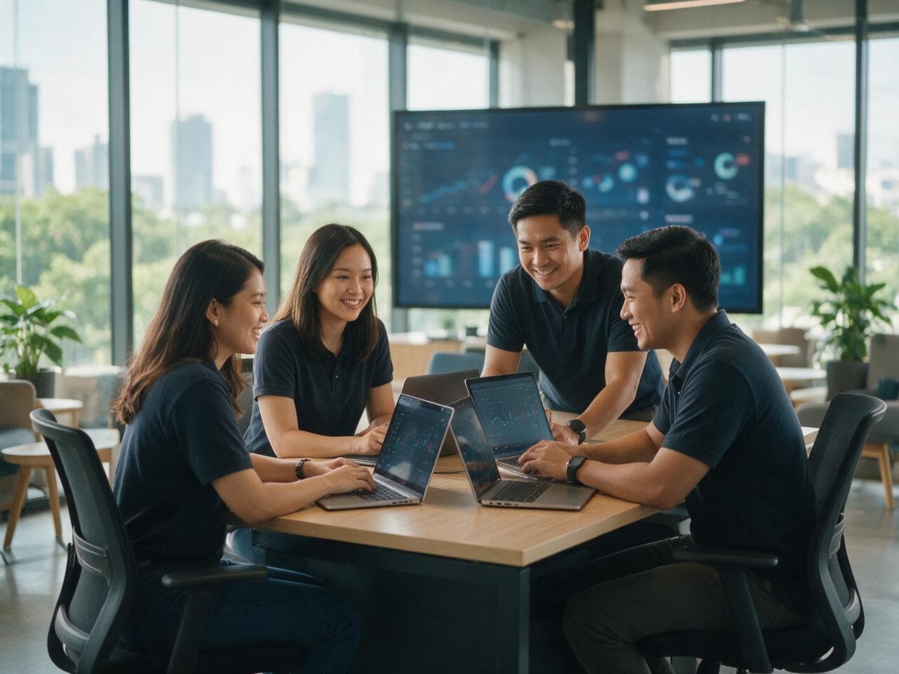 V-Assist Brand Support team collaborating